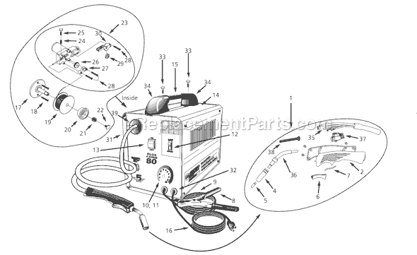 Page A Diagram and Parts List for WF2000  Campbell Hausfeld Welder